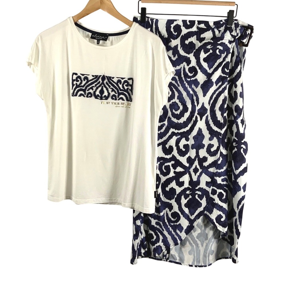 Elvira Collection Womens Trust your Heart Skirt Set S 40 Wrap‎ Resortwear Cruise